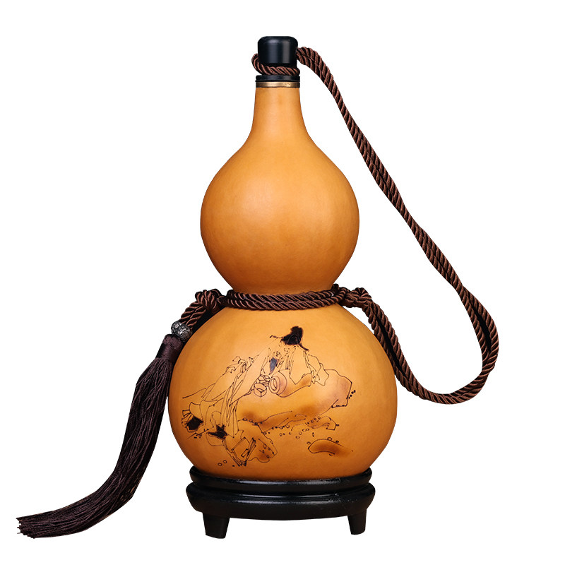 葫芦酒壶文玩天然烙画摆件挂件装酒水壶水杯葫芦