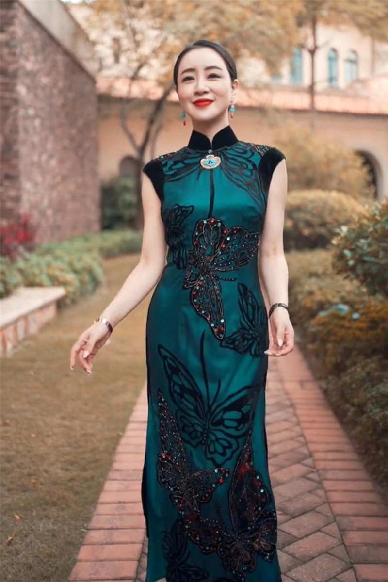 身所伊人毛宇琳老师抖音同款春夏早秋新大气质旗袍