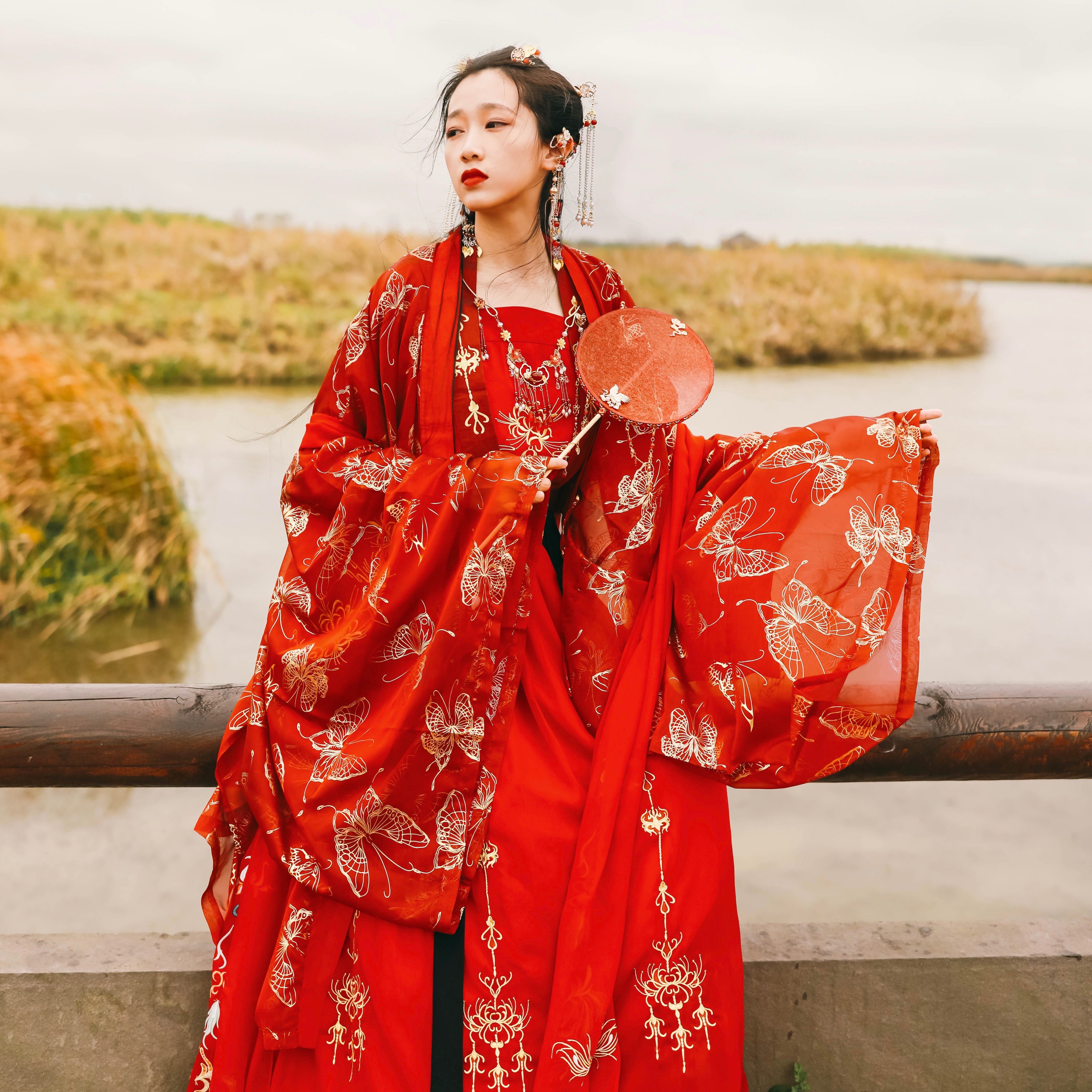 山有扶苏原创黄泉系列传统汉服女彼岸民族服装