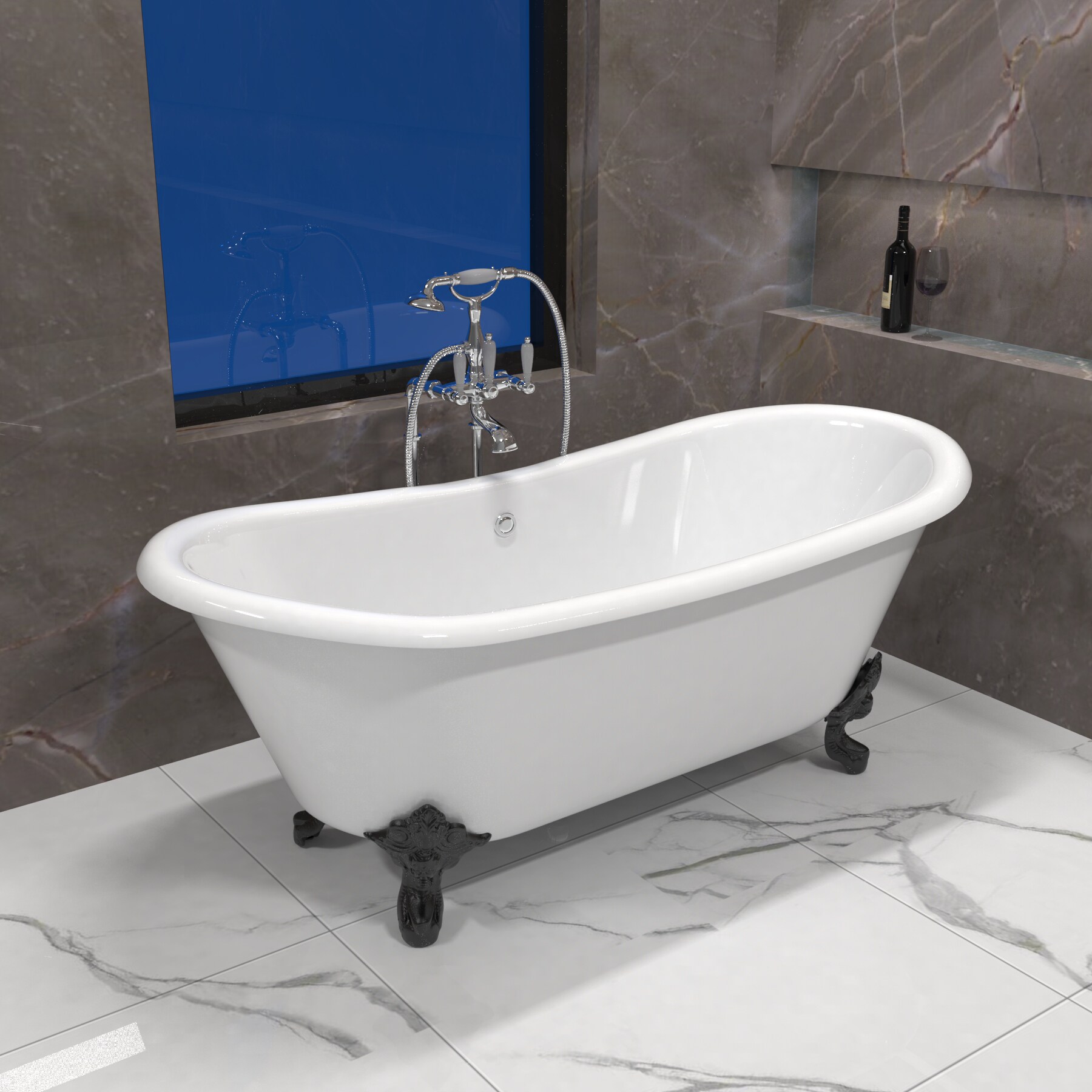 成人贵妃网红搪瓷别墅深泡独立双人铸铁浴缸普通浴缸