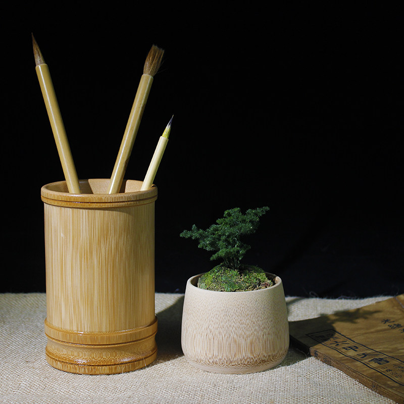 笔筒学生竹制古典艺术仿古古老礼品老师创意设计笔筒
