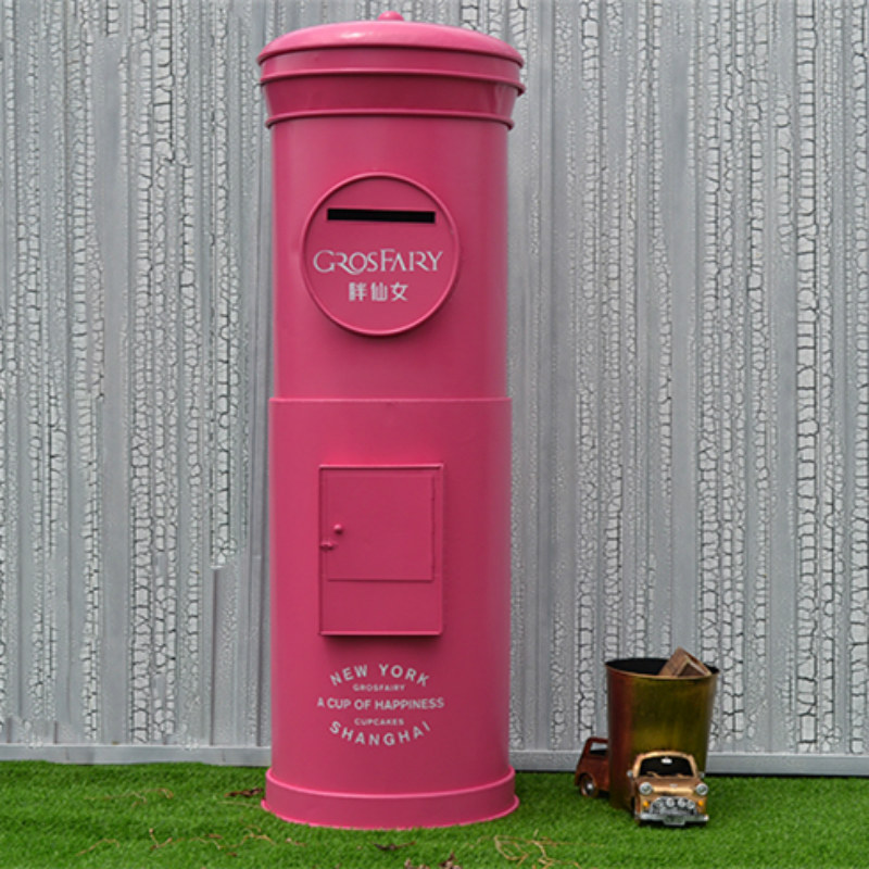 英国英伦邮筒特大号模型信箱邮箱可爱粉色摄影摆件