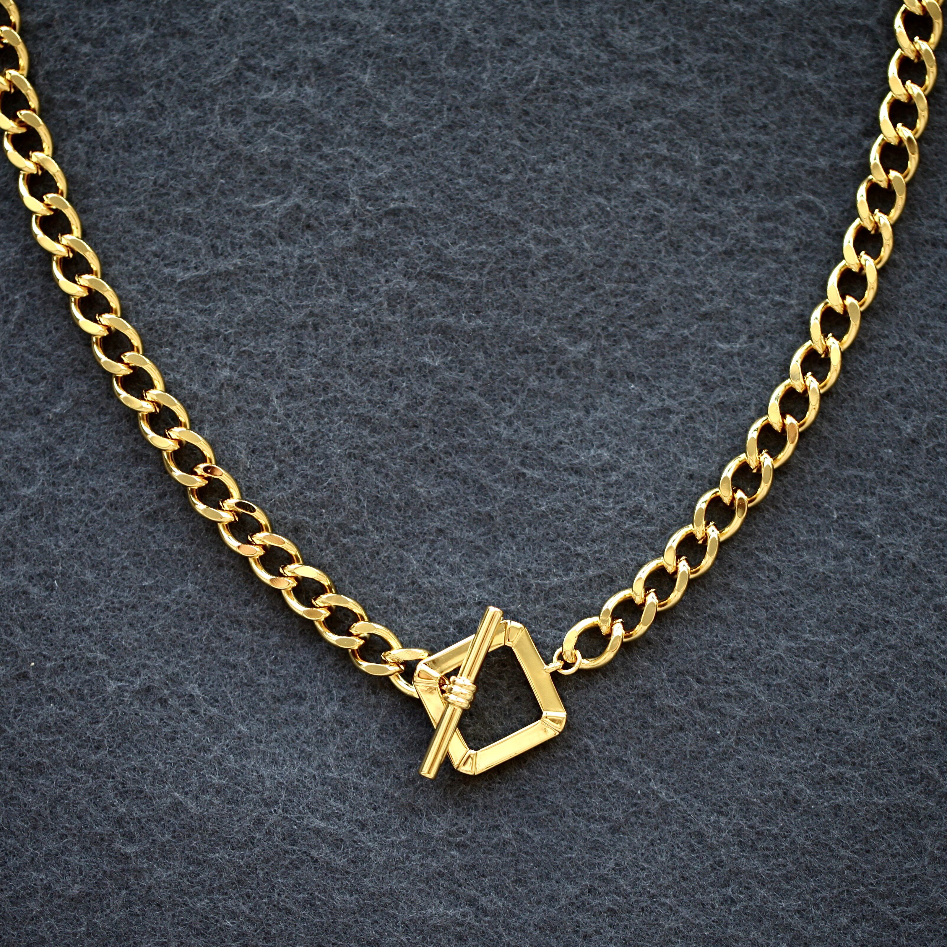 ins18k手链项链锁骨金锁骨欧洲女神复古叠戴项链