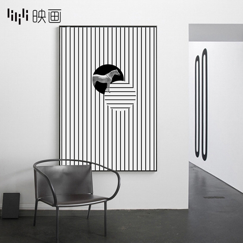 现代简约装饰画ins线条极简餐厅壁画工作室创意挂画现代装饰画