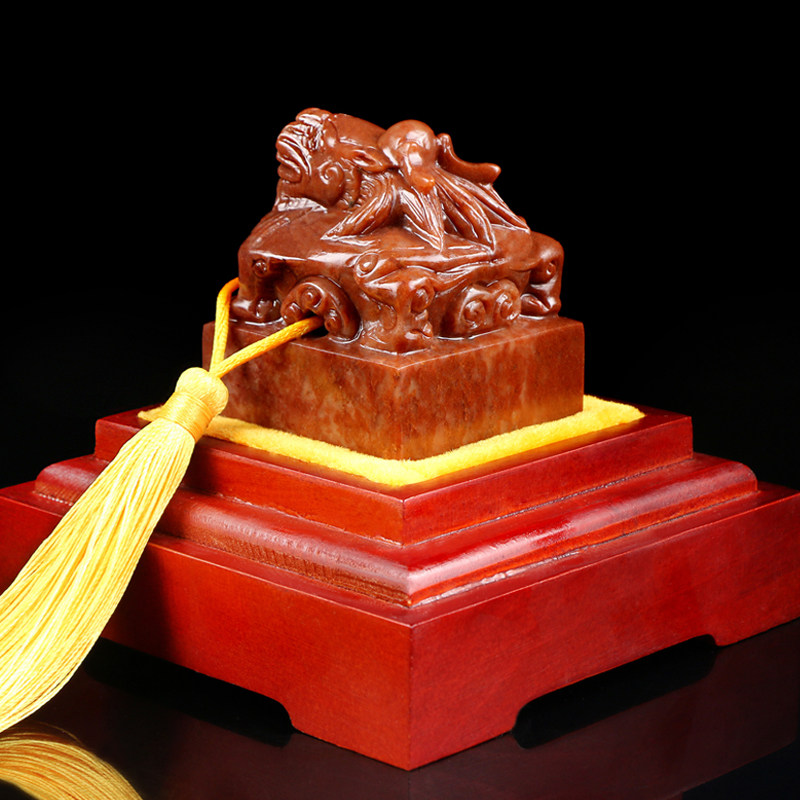 玉玺印章礼品书画摆件收藏篆刻石料定制龙印章成品印章