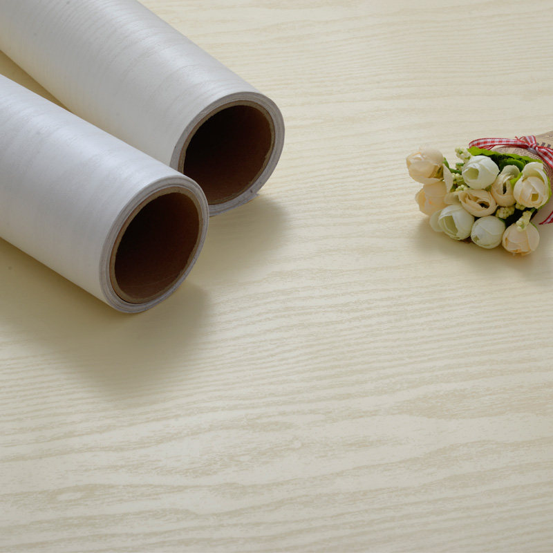 加厚木门翻新贴纸自粘墙纸白木纹波音软片衣柜装饰贴纸pvc墙贴纸