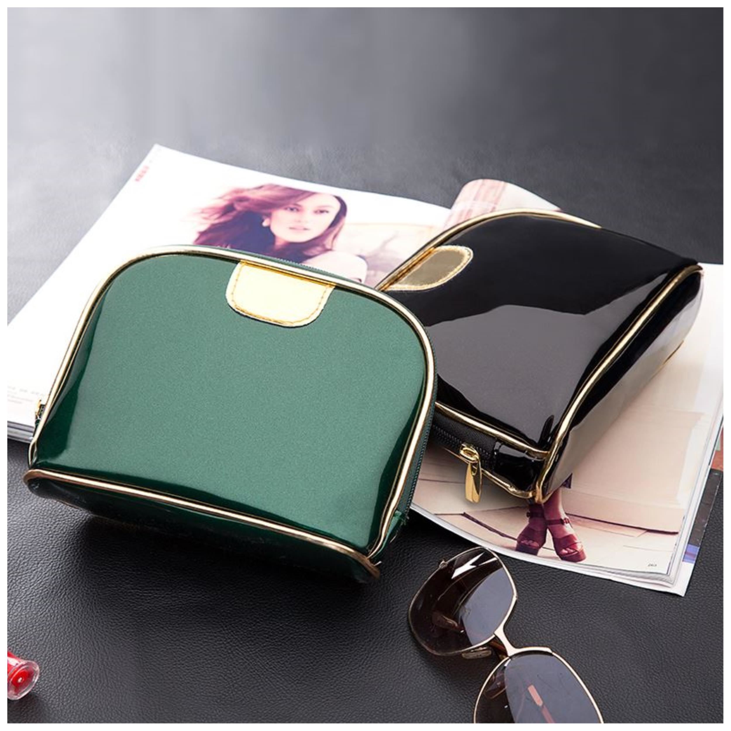 韩国女士简约洗漱包化妆包迷你大小号手拿式便携旅行化妆品收纳袋