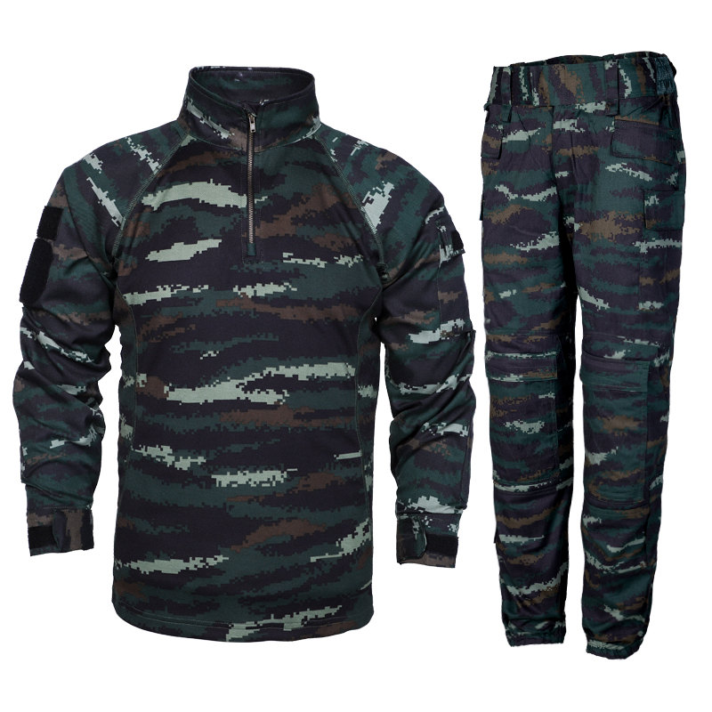 虎斑迷彩服新款虎斑作训服野战豹纹迷彩套装男特种兵蛙服特价包邮