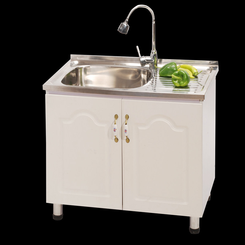 厨房不锈钢水槽柜洗菜盆一体水池橱柜简易家用水槽套餐