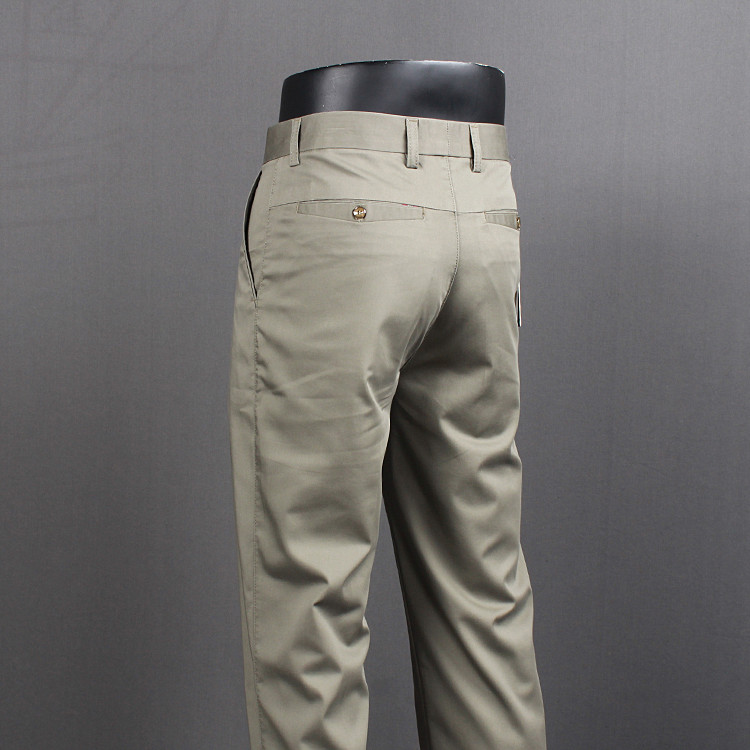 宽松直筒西裤男士夏季款丝光棉商务休闲中年纯色免烫上班舒适长裤