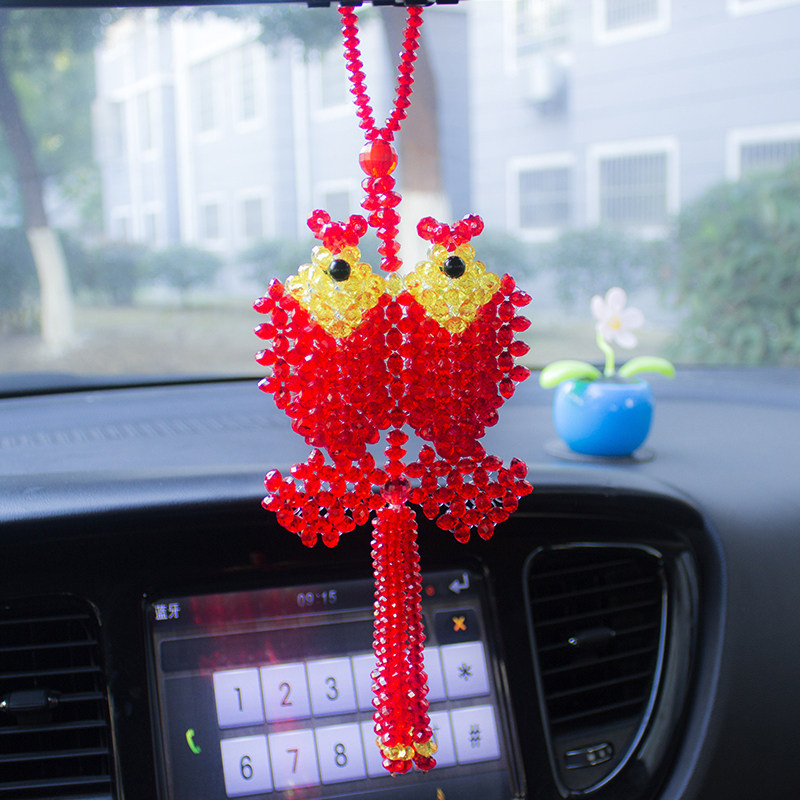 手工串珠成品鲤鱼挂件年年有余汽车双鱼车挂玩具其它玩具
