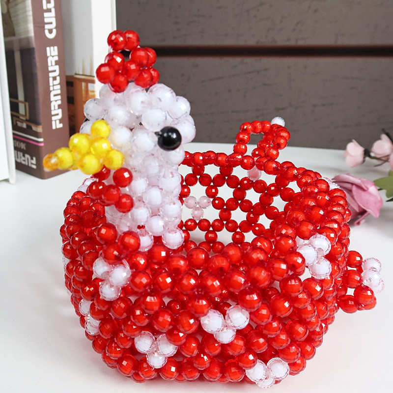 收纳手工串珠成品小鸡糖果diy编织桌面摆件零食收纳筐