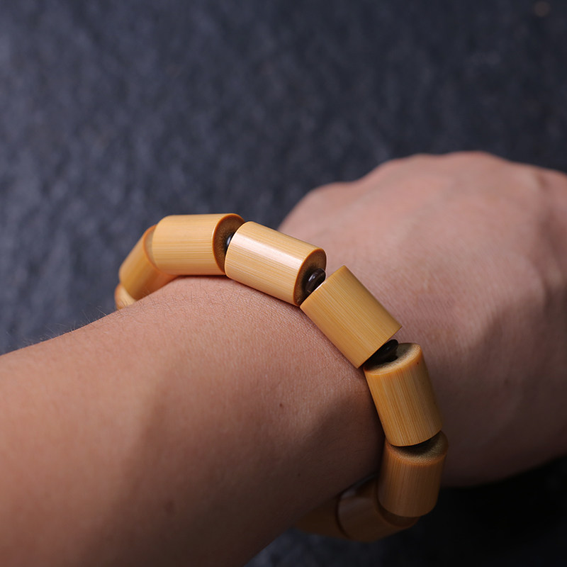 竹迹实心玉竹手串7500手工精磨文把玩男女手链茶道