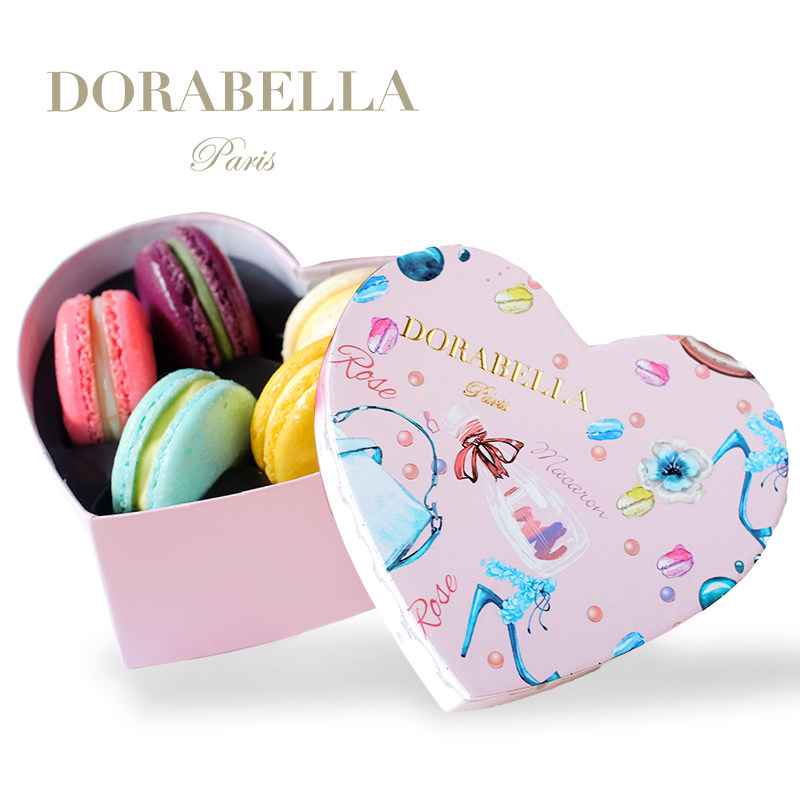 朵娜贝拉正宗马卡龙法国进口心形礼盒装西式手工甜点情人节送女友