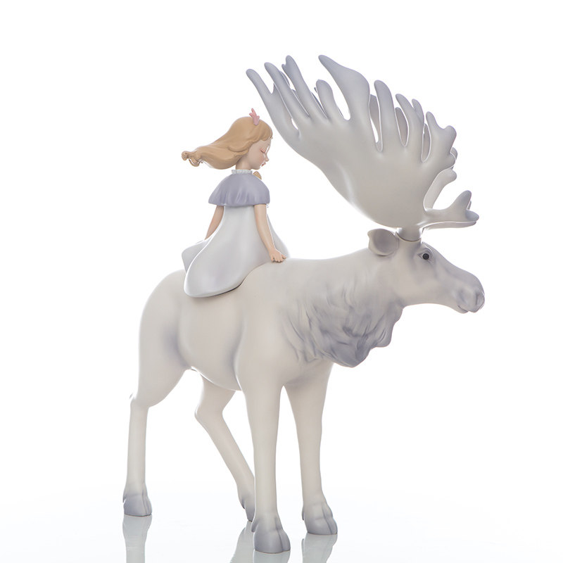 白夜童话鹿摆件北欧欧风新家乔迁客厅卧室桌面摆件