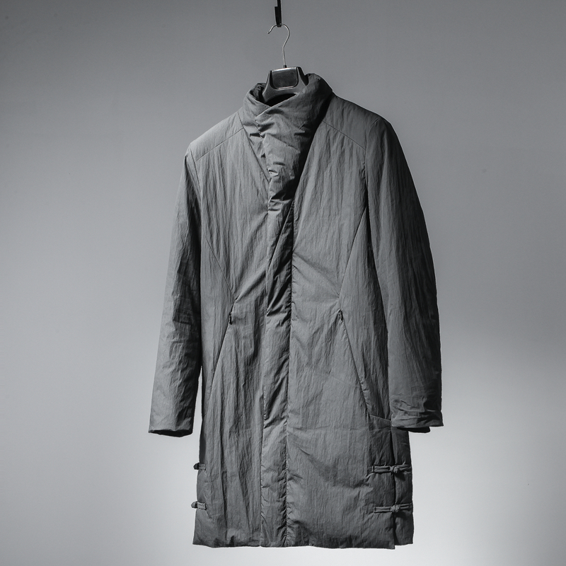 新国潮 白鸭绒羽绒服男中长款立领潮牌 轻薄保暖冬季时尚潮流外套