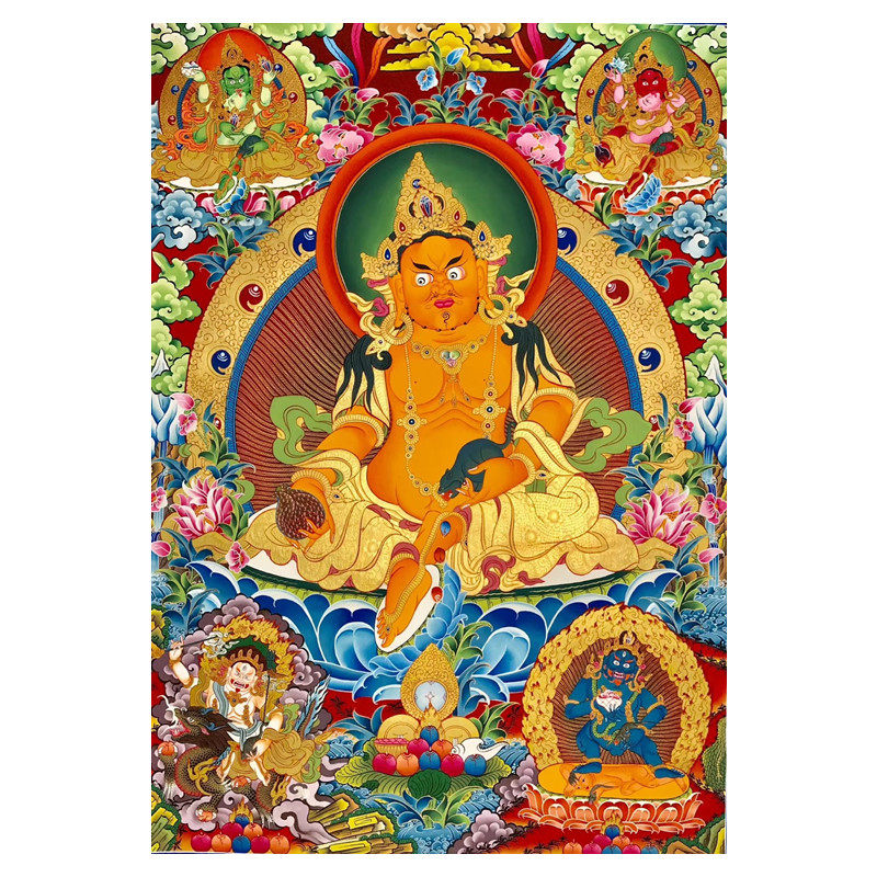 财神新款印花正品dmc十字绣客厅佛堂藏传佛教唐卡十字绣套件