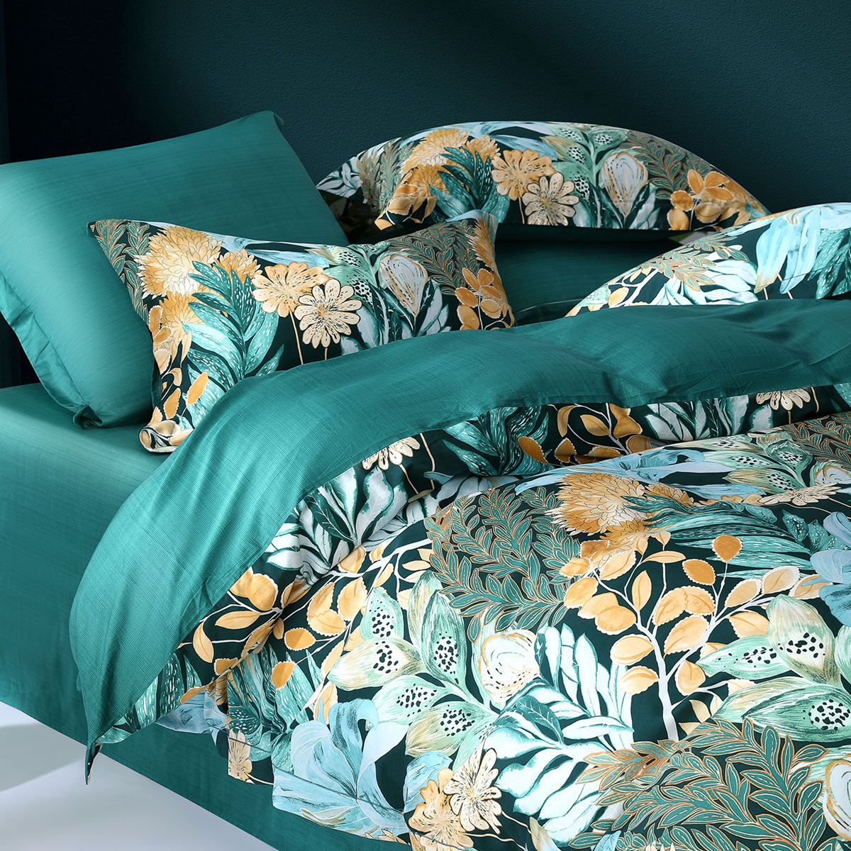 水星家纺60s长绒四件件套印花抗菌家用双人床品多件床品套件