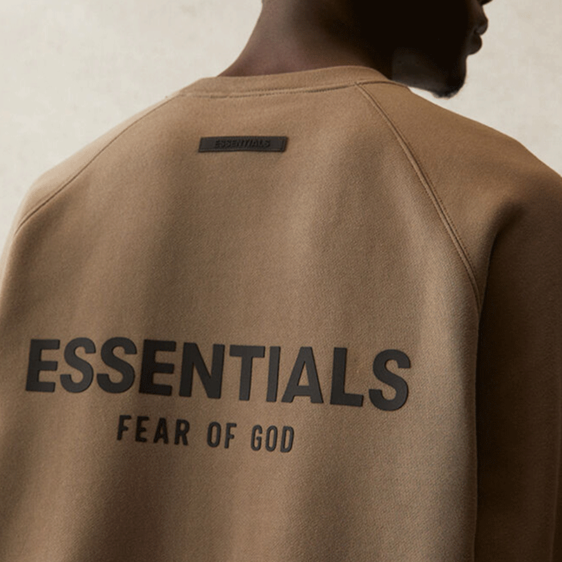 FOG FEAR OF GOD复线ESSENTIALS冬季新款压胶字母圆领卫衣男潮流