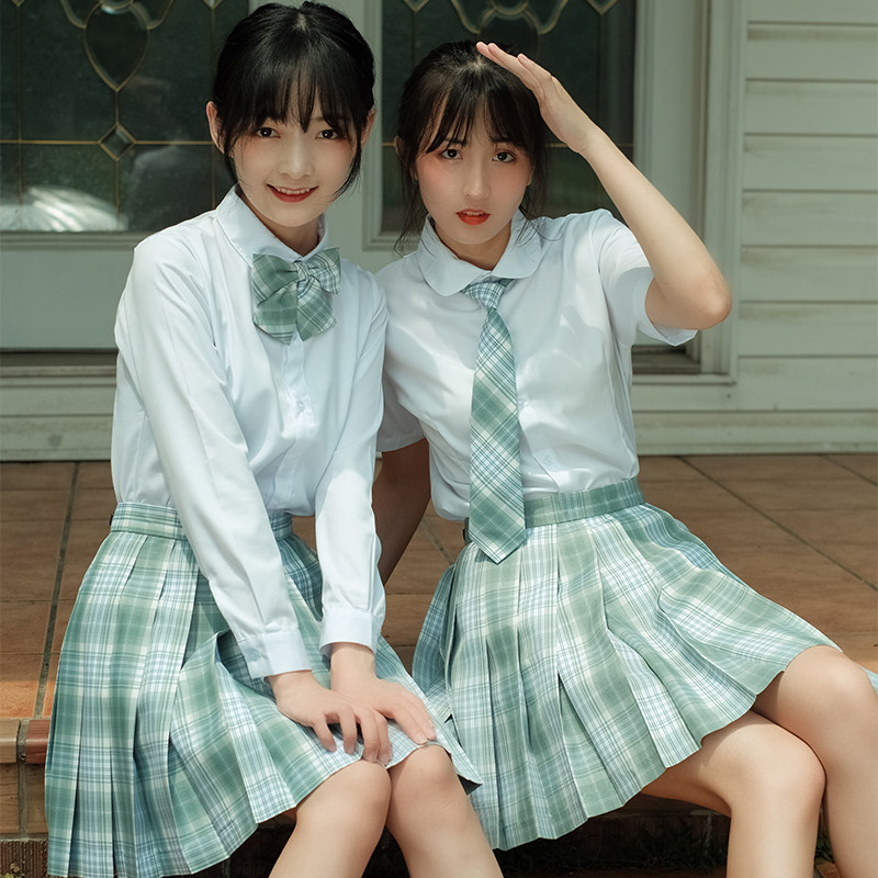 雪松jk制服格裙学院风班校服软妹闺蜜高腰学生校服