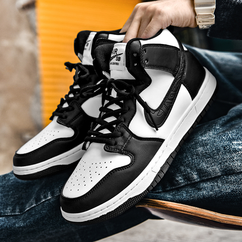 空军一号男鞋冬季dunk高帮黑白黑白熊熊猫板鞋aj1运动休闲鞋