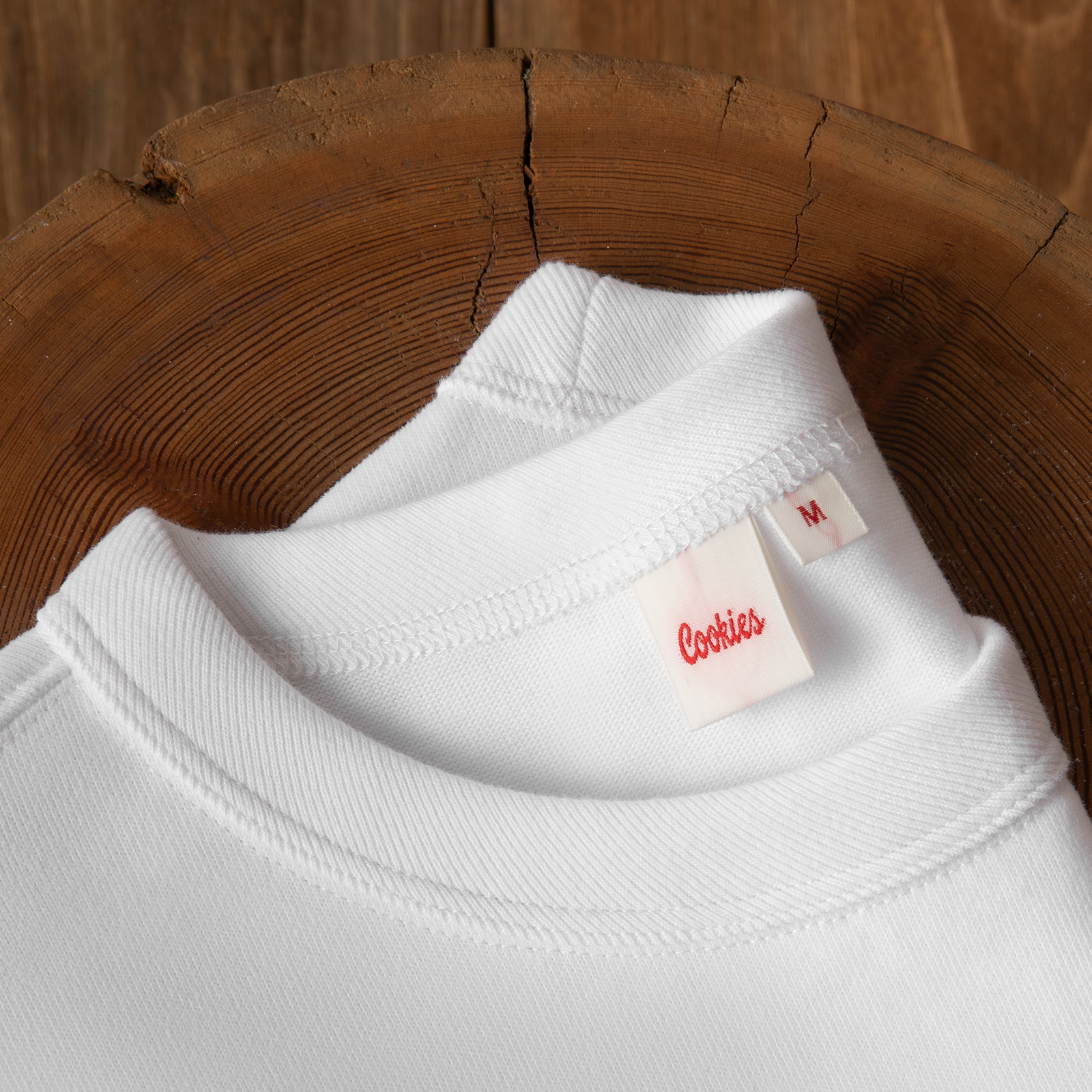Cookies 320g复古重磅碳素磨毛美式纯白厚实不透短袖T恤情侣款