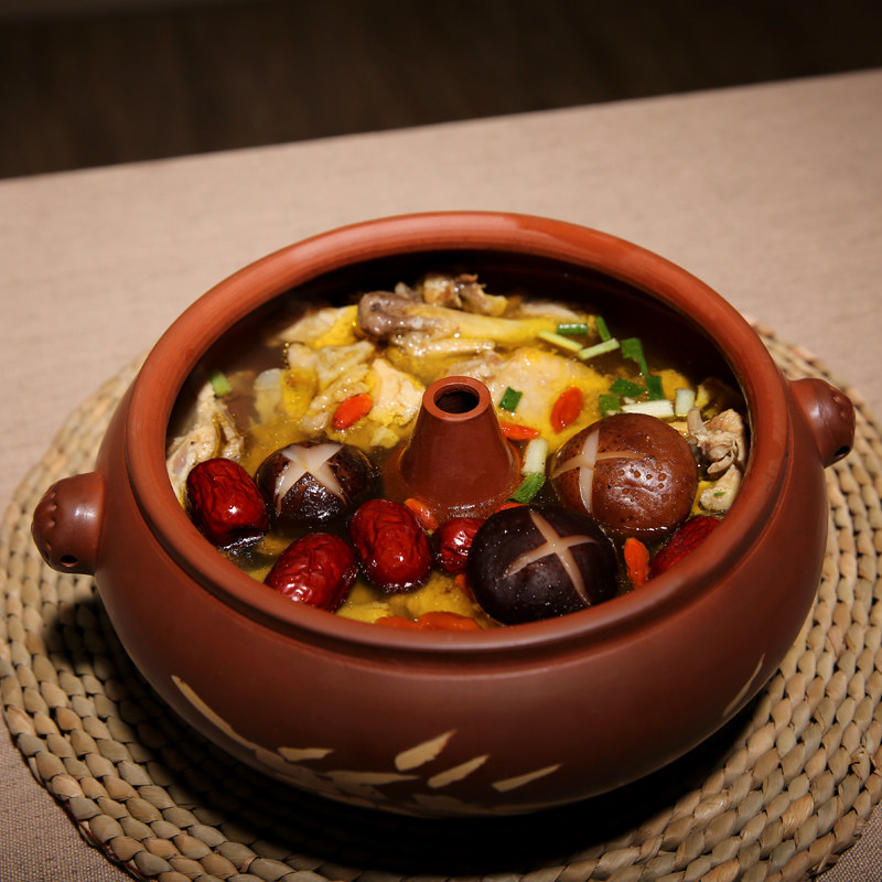 汽锅家用紫砂汽锅鸡汽锅 云南建水紫陶气锅大容量汽锅10到12人用