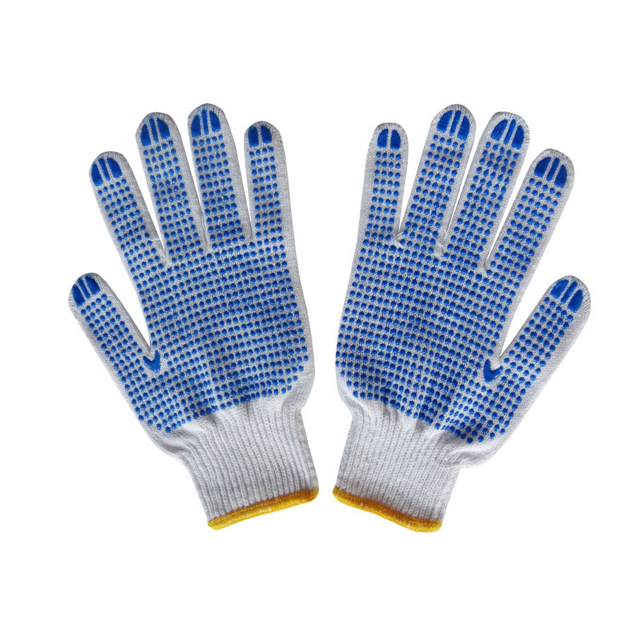 手套十二二双装点棉纱点塑点胶防滑耐磨劳保手部防护用品