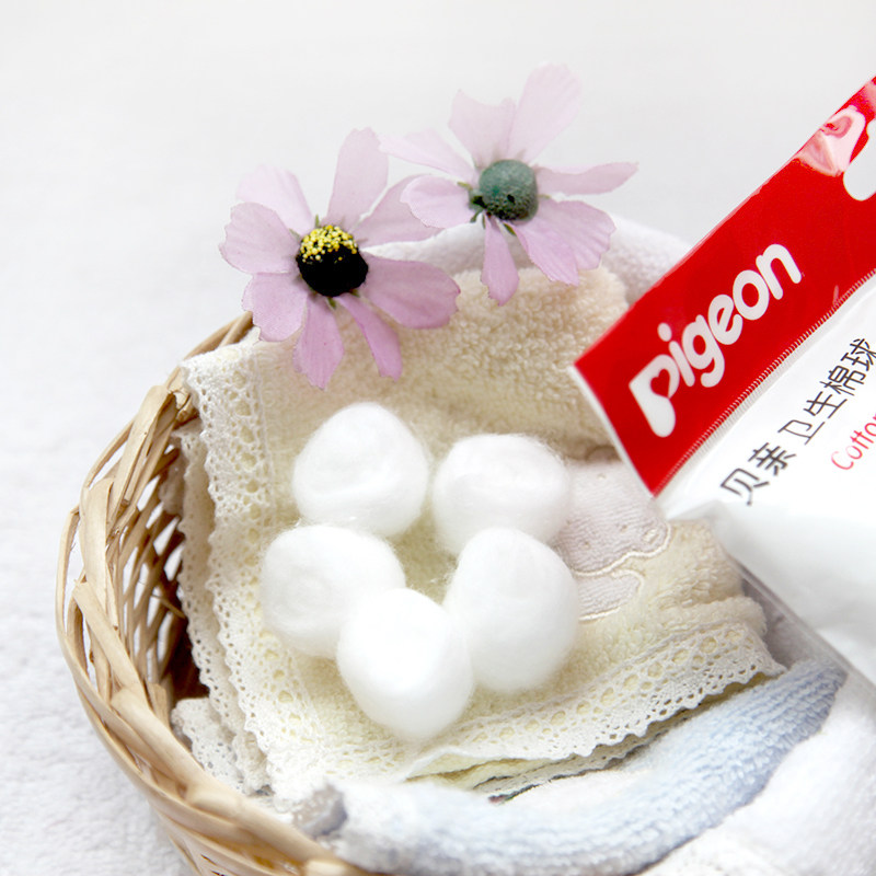 【贝亲官方专卖】贝亲清洁棉花球婴儿卫生棉球100个棉质宝宝清洁