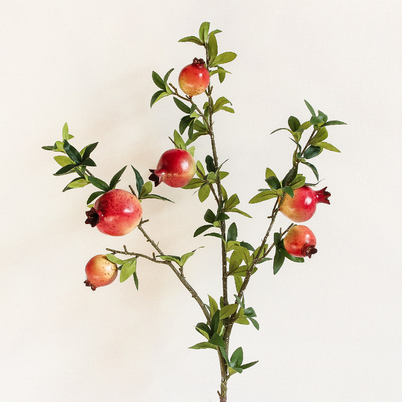 仿真石榴果树树枝装饰摆件客厅摆设餐桌假花仿真花