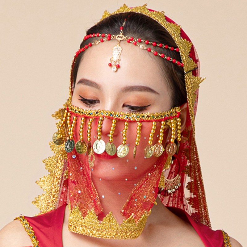 印度配饰面罩肚皮舞蒙遮脸神秘异域风情面纱仙女肚皮舞配饰