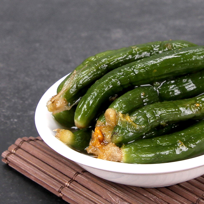 同盛盛居锦州小菜杨启泰虾油小黄瓜170g瓶装开胃菜腌制