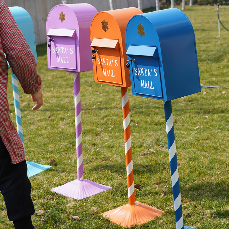 铁艺心理信报箱手工庭院装饰落地摆件摄影道具邮筒