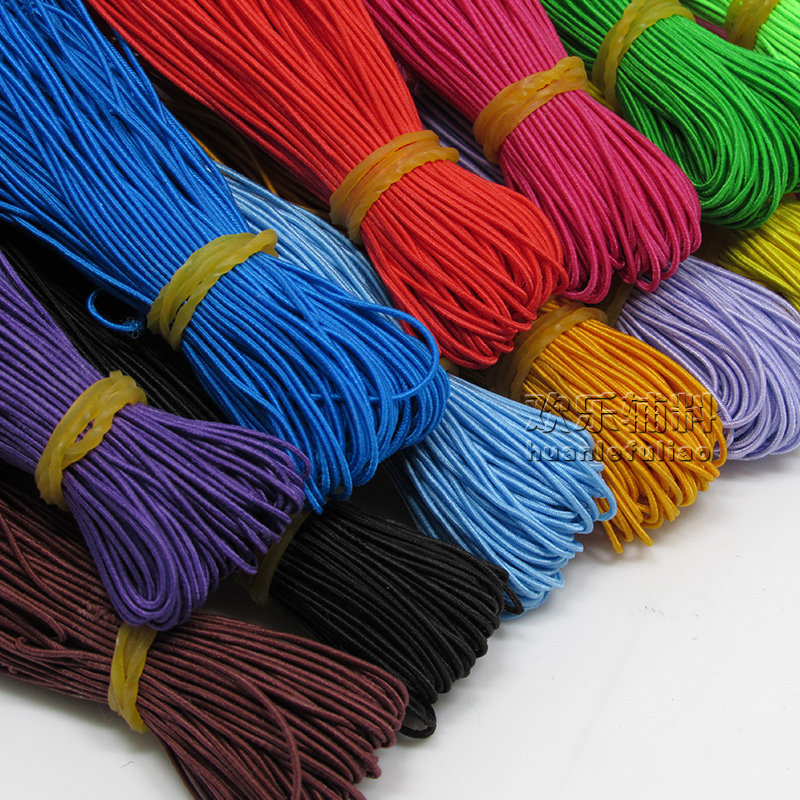 松紧松紧带带宽彩色吊牌绳细绳穿绳线辅料1mm松紧带