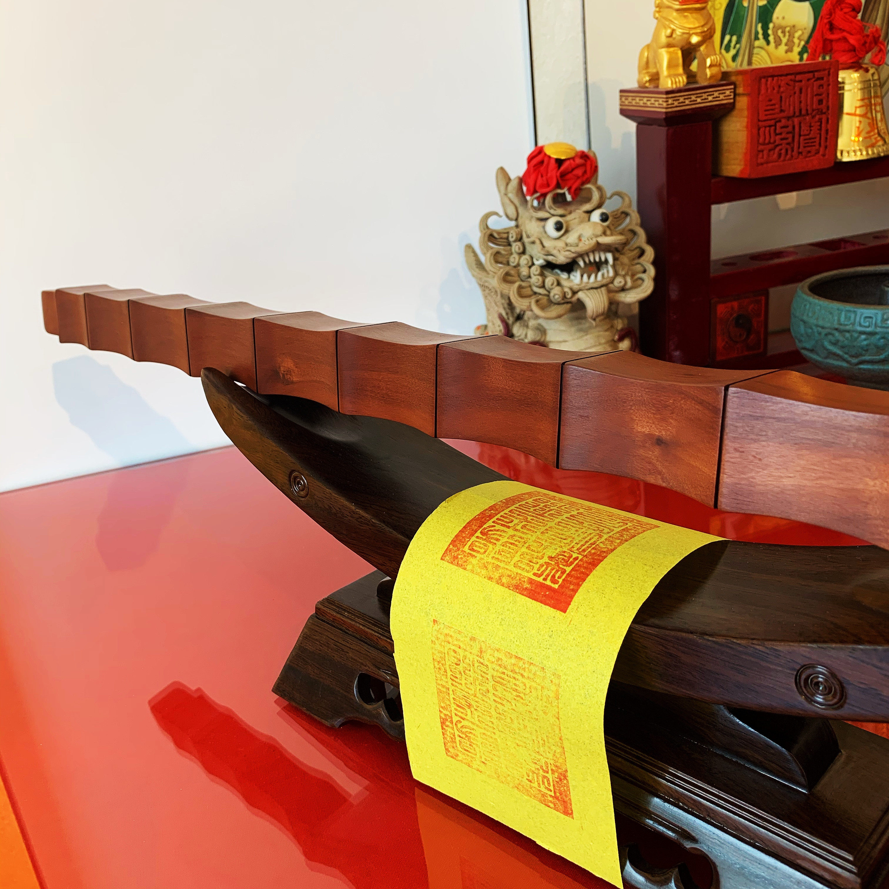 五路财神赵公明九节棍点朱砂雷击木客厅玄坛镇宅道家礼品风水摆件