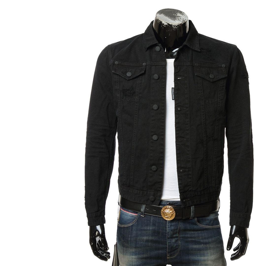 dsquared2d2次方虎头做旧修身牛仔夹克外套s74am1266夹克