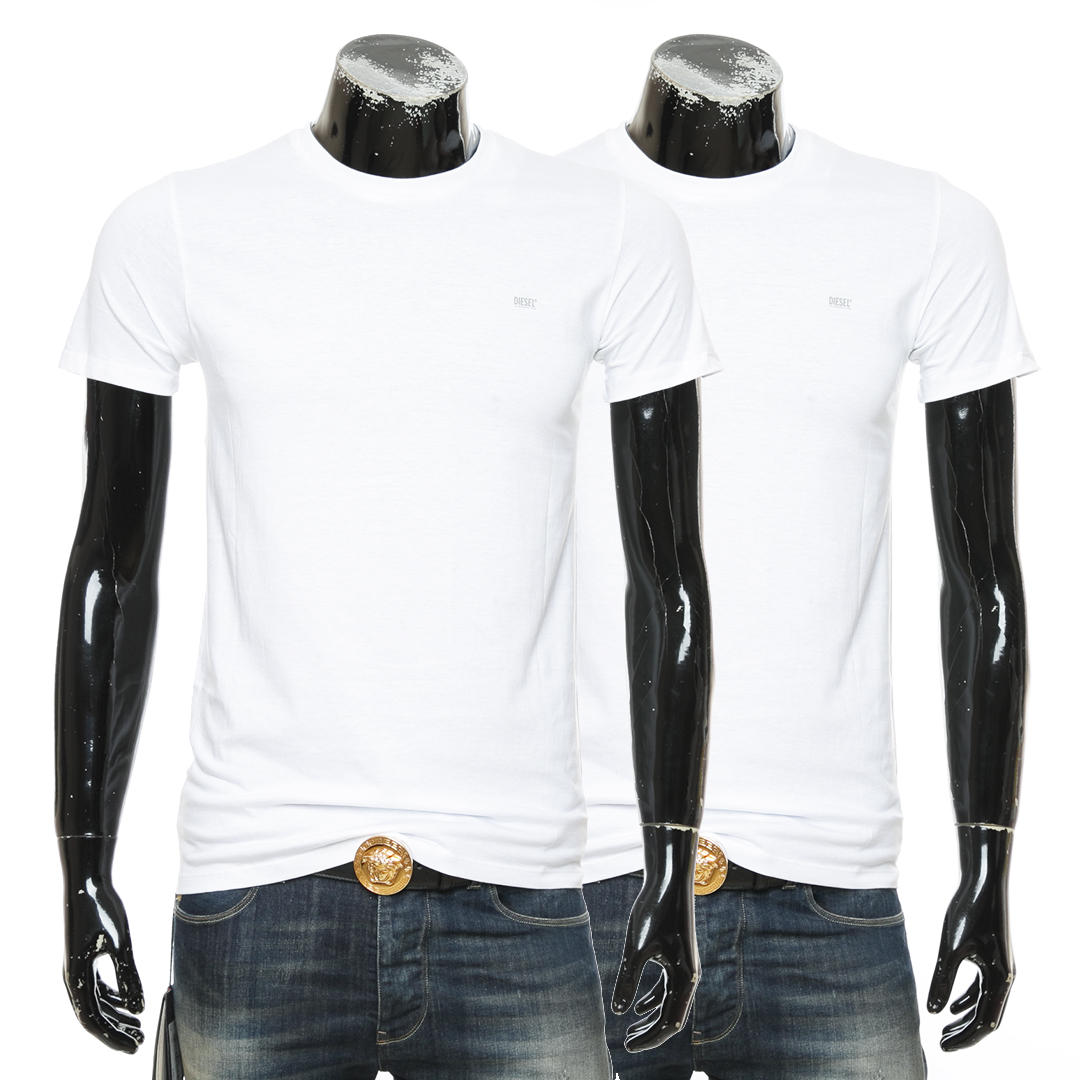 DIESEL 迪赛 2件装男士纯色简约修身纯棉短袖圆领T恤A05427 0LDAS