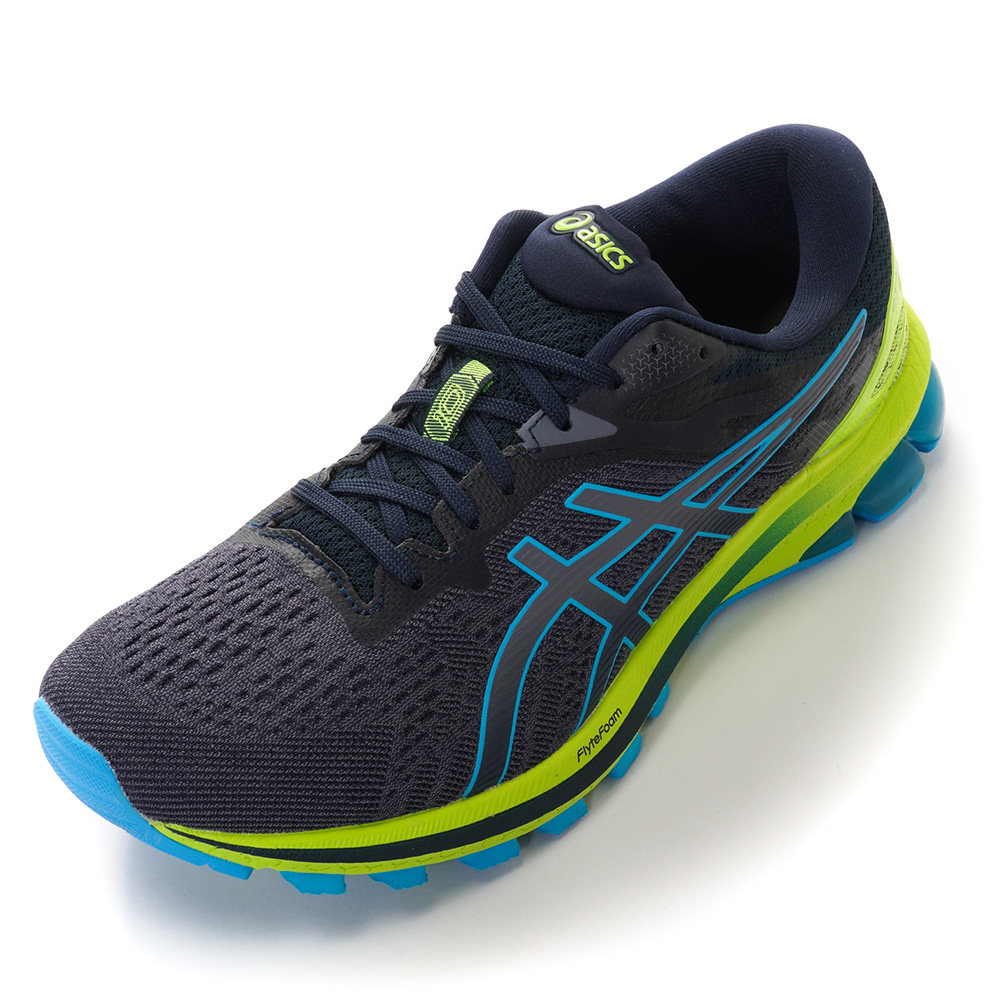 asics亚瑟士gt1000男子一般楦支跑鞋蓝绿1011b001403跑步鞋