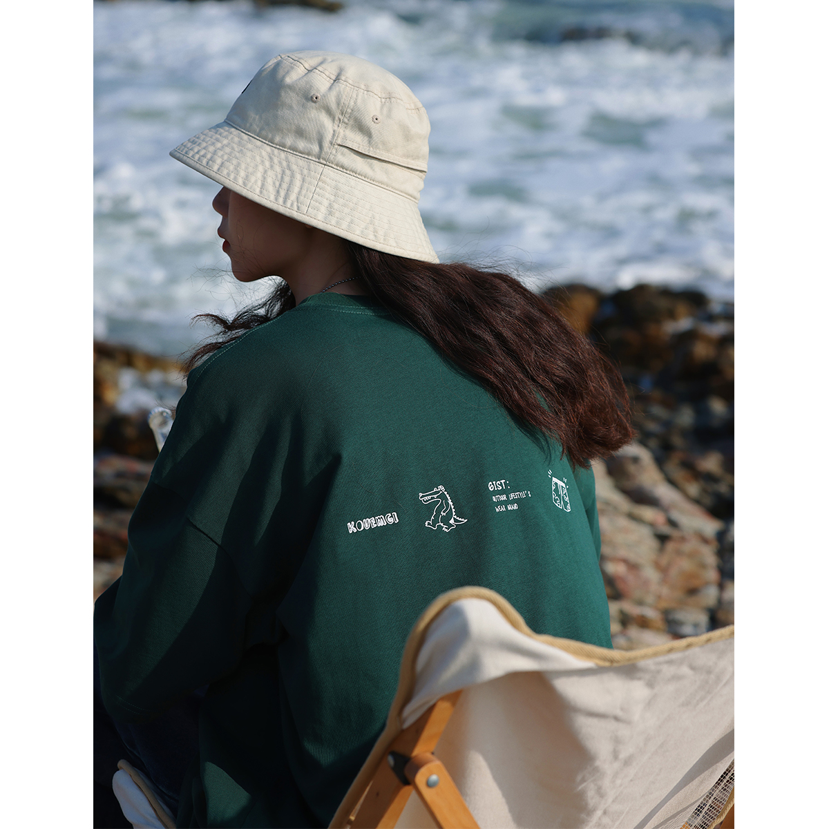 KOUEMGI空味 夏季印花宽松OVERSIZE短袖t恤男重磅270g情侣上衣