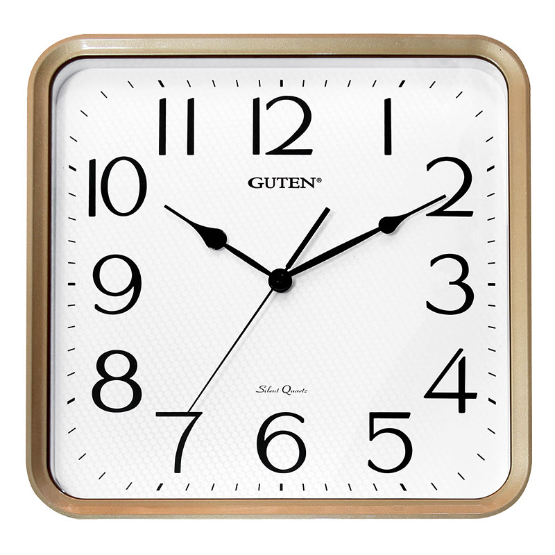 金钟宝guten挂钟客厅正方形现代简约书房卧室静音挂表挂钟