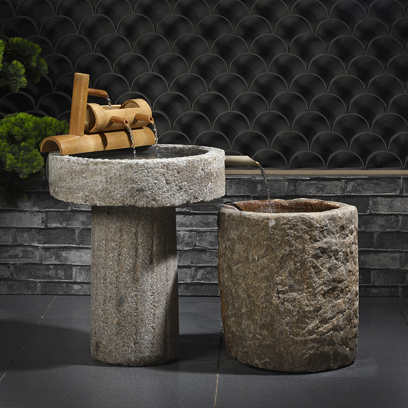 石槽鱼缸石盆养鱼水槽花盆老马槽猪槽洗手盆庭院阳台流水景观摆件