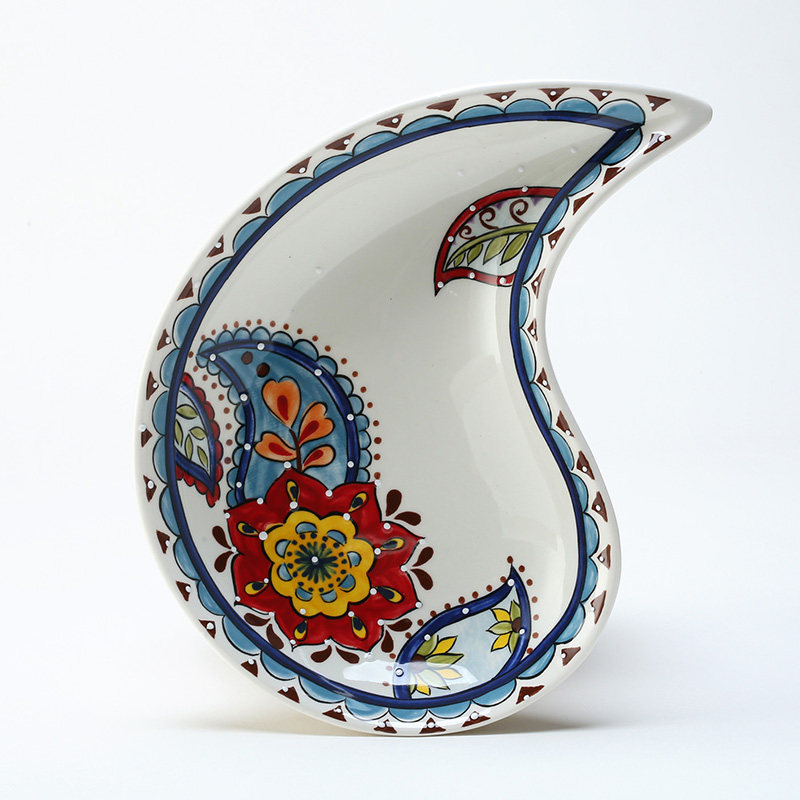 釉下手绘陶瓷餐具不规则异形菜盘子鱼长方形花样盘