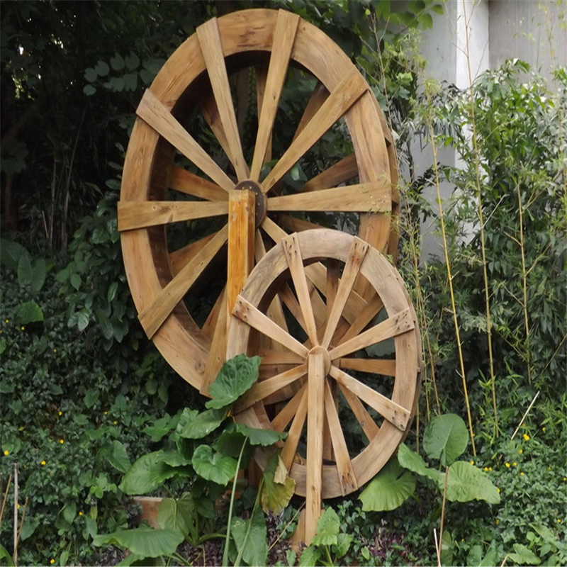 风车户外庭院脚踏水车防腐木荷荷兰花园水池浇水车