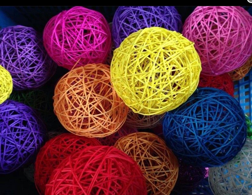 包邮藤球装饰柳球彩色圆球藤条编织彩球商场空中吊饰