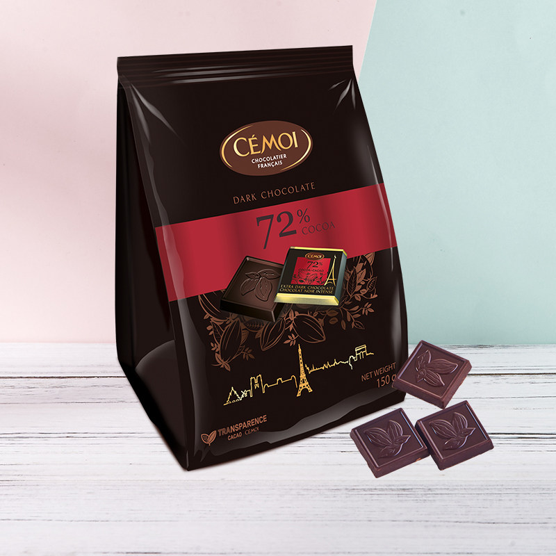 法国进口cemoi赛梦可可脂黑巧克力150g迷你小块黑巧克力