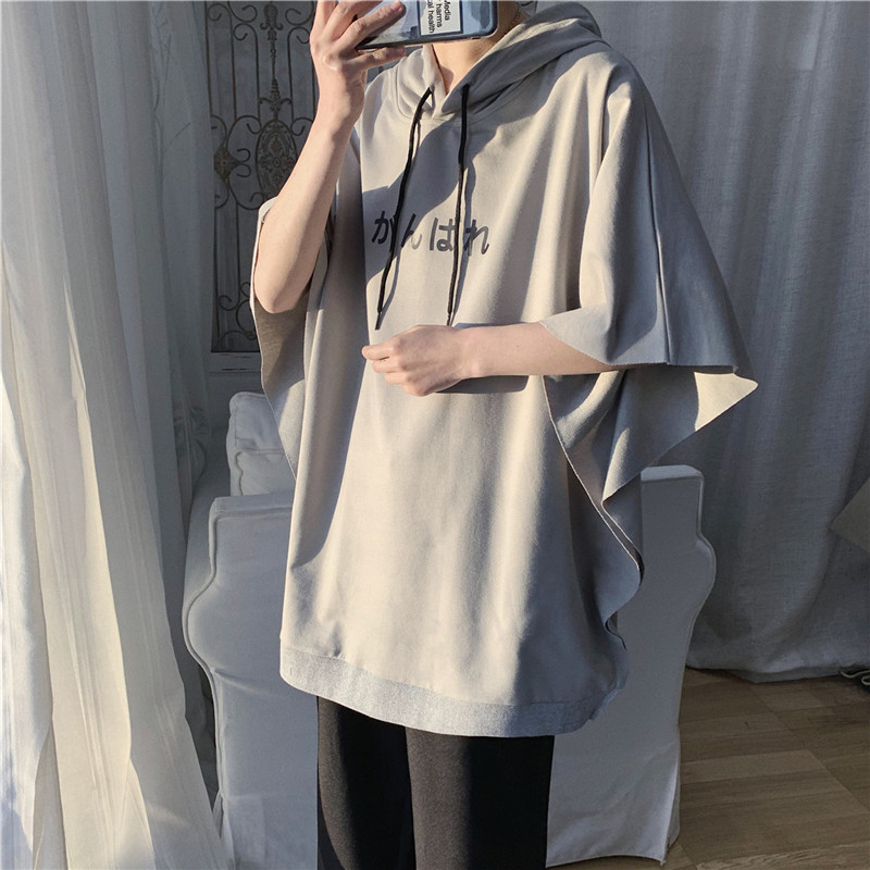 短袖t恤男士夏季2022新款连帽潮牌体恤重磅上衣宽松夏天男款半袖