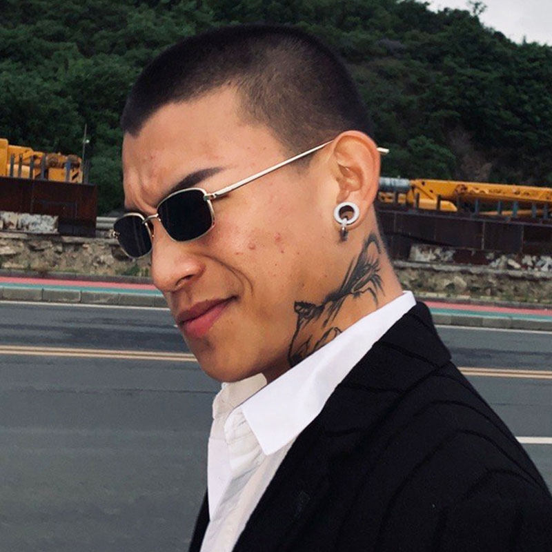 快手新腾攀娘小白同款眼镜复古小框长方形网红太阳眼镜