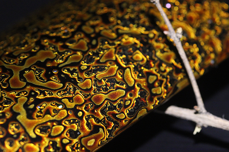 漆器逐物大漆文房臂搁竹胎犀皮玩物暗金漆器