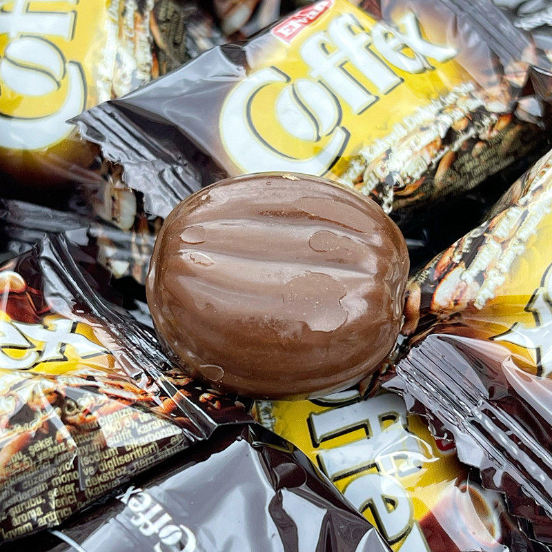 土耳其进口elvan夹心心黑咖啡糖果硬糖coffex香浓传统糖果