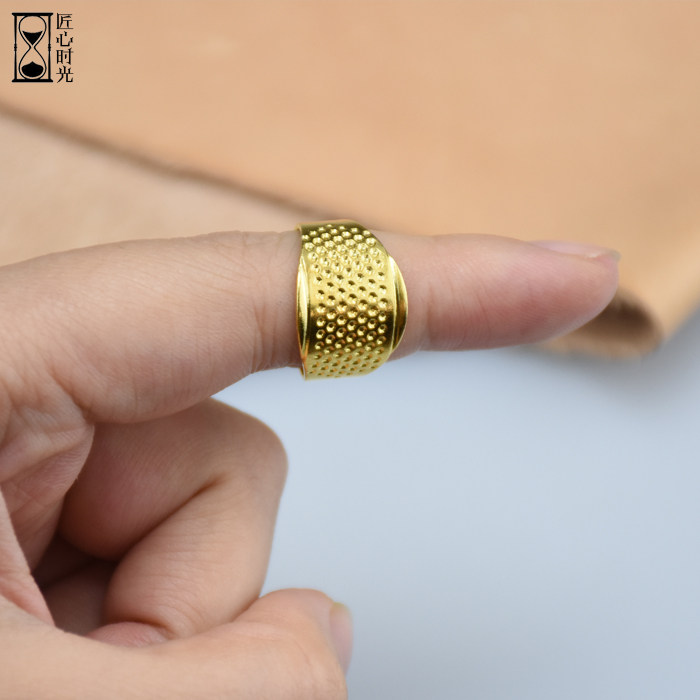 缝针皮革戒指顶针双燕金尾手圆头尖头手工皮具针